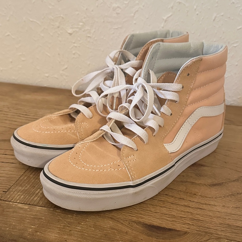 Vans Peach High-Top Sneakers with White Accents